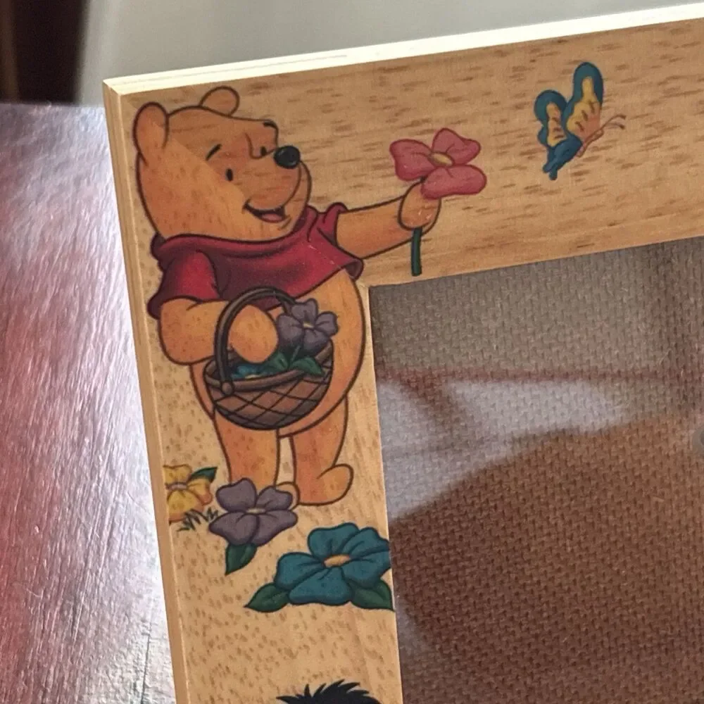 Vintage Winnie The Pooh Wooden Picture Frame-Winnie, Eore, Tigger, Piglet